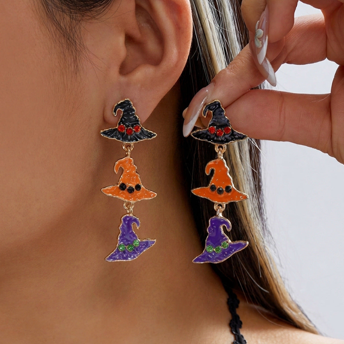 Halloween Pumpkin Drop Earrings — earrings, view 5