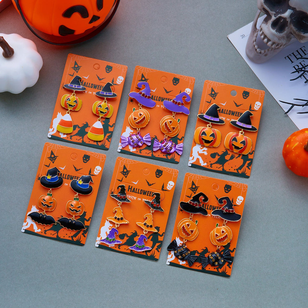Halloween Pumpkin Drop Earrings — earrings, view 8