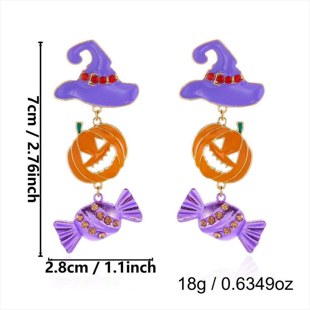 Halloween Pumpkin Drop Earrings — earrings, view 9