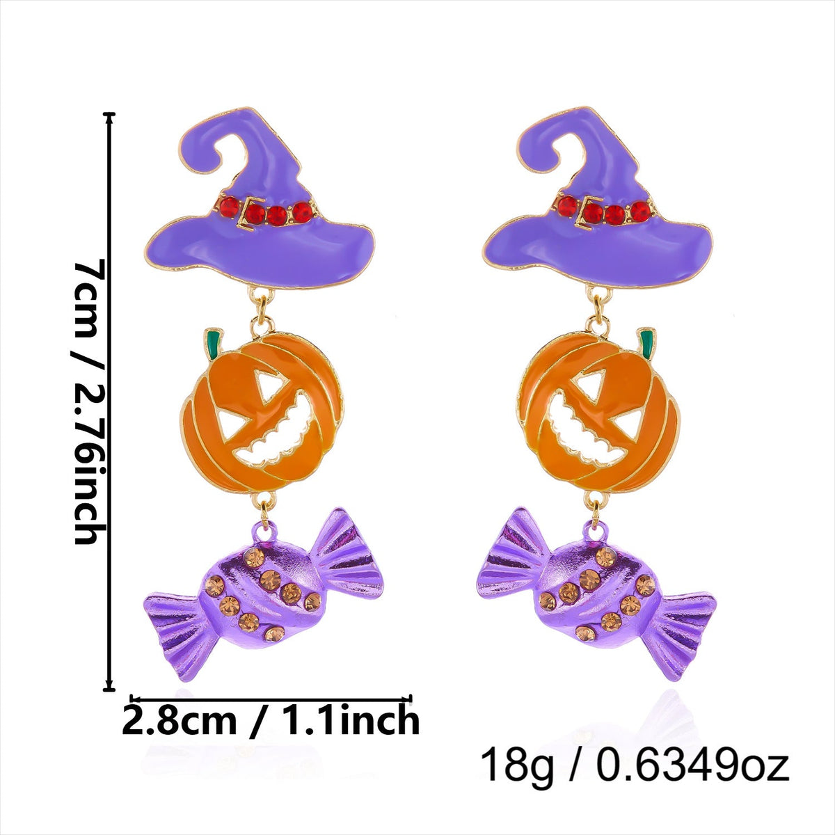 Halloween Pumpkin Drop Earrings — earrings, view 9