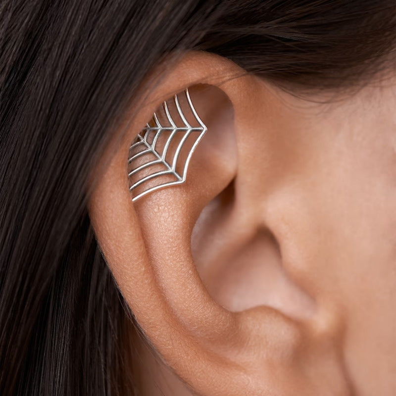 Gothic Spider Web Stud Earrings — earrings, view 7