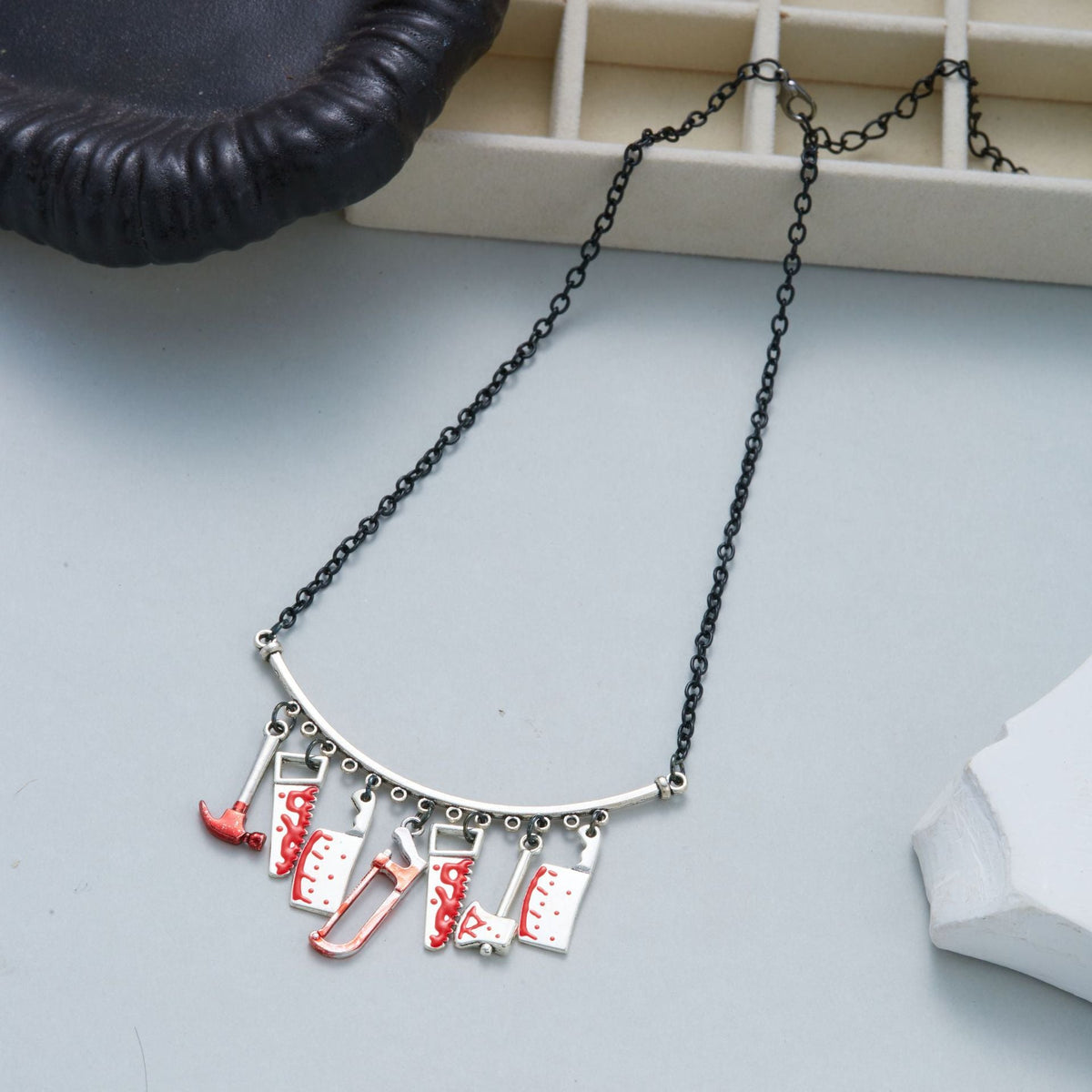Blood Drop Layered Necklace — necklace, view 4