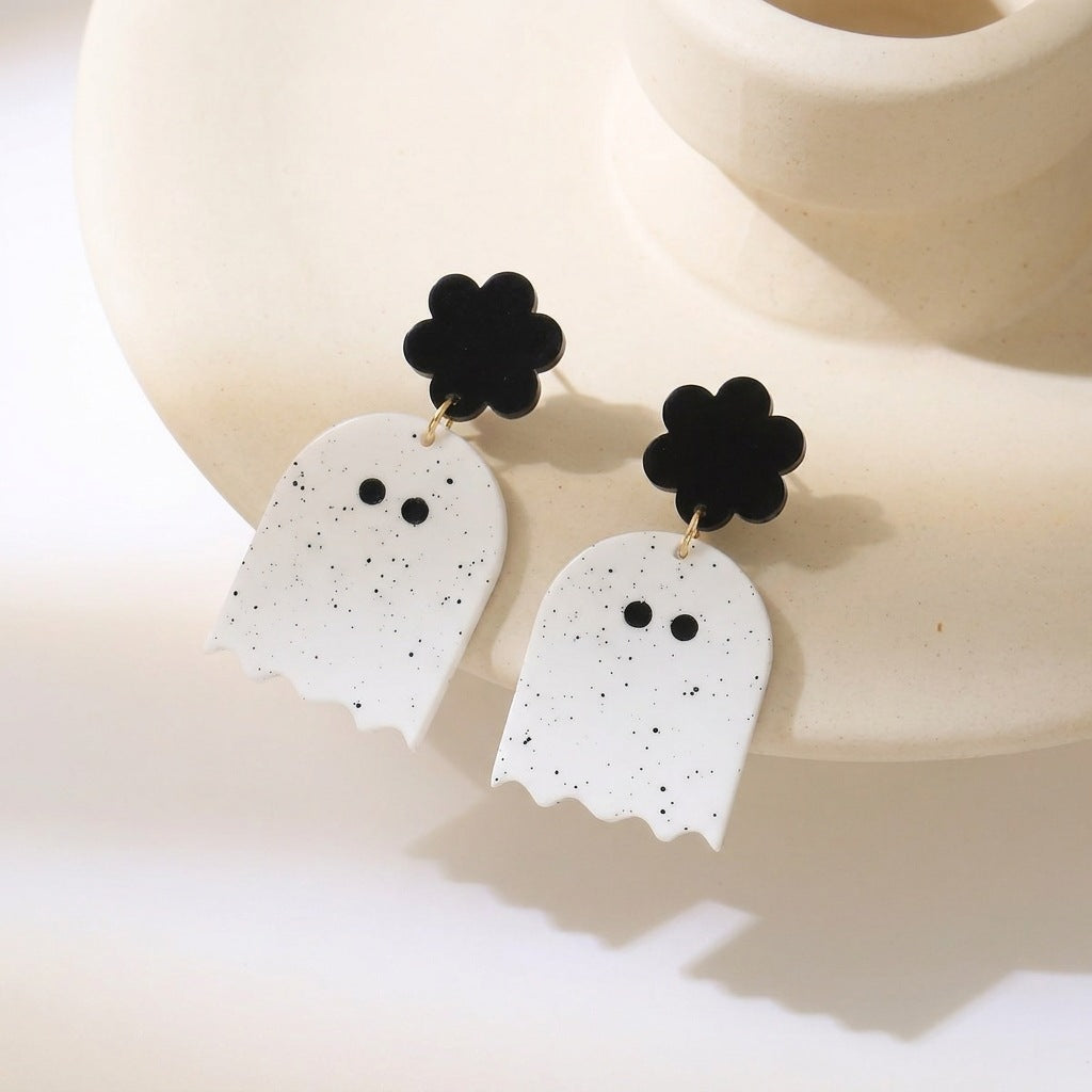 Ghost Skeleton Dangle Earrings — earrings, view 4