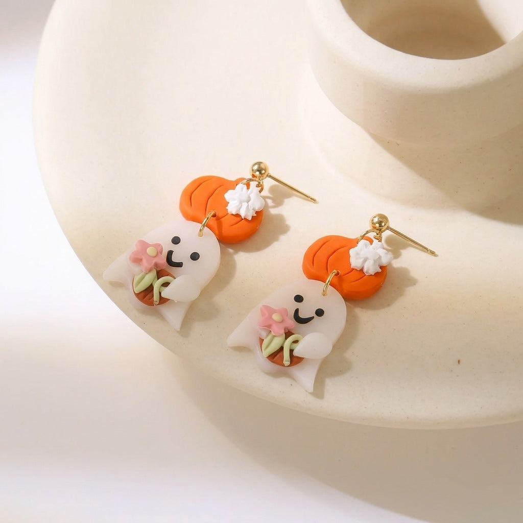 Ghost Skeleton Dangle Earrings — earrings, view 5