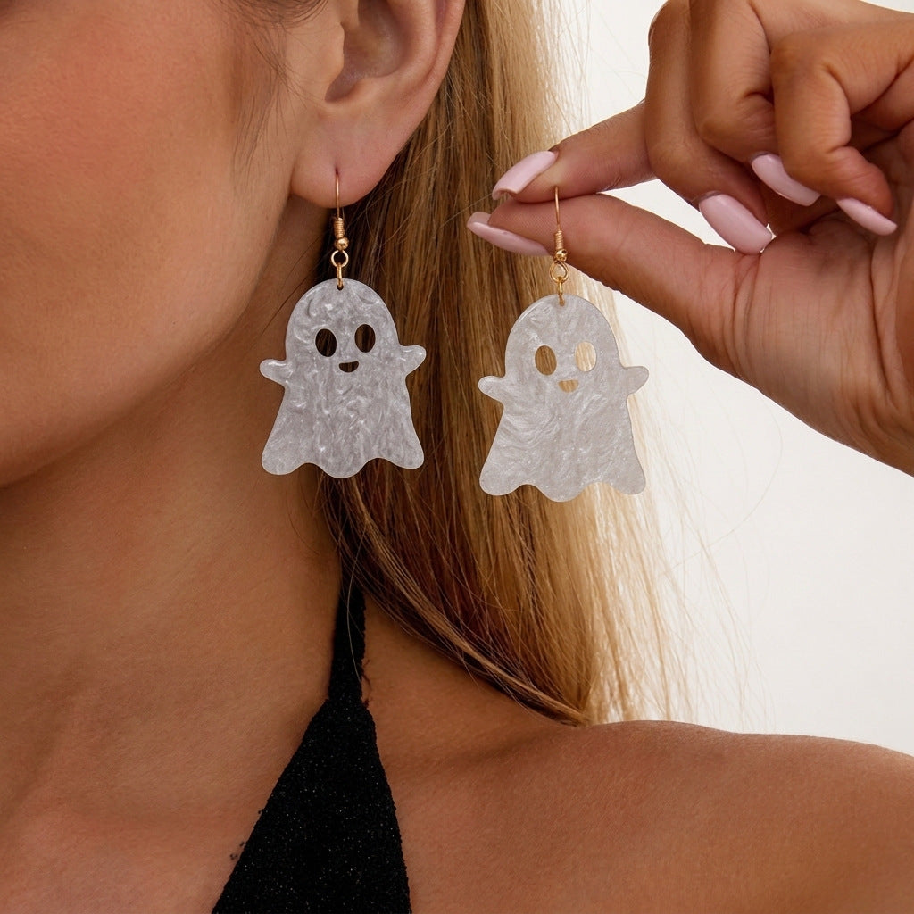 Ghost Skeleton Dangle Earrings — earrings, view 6