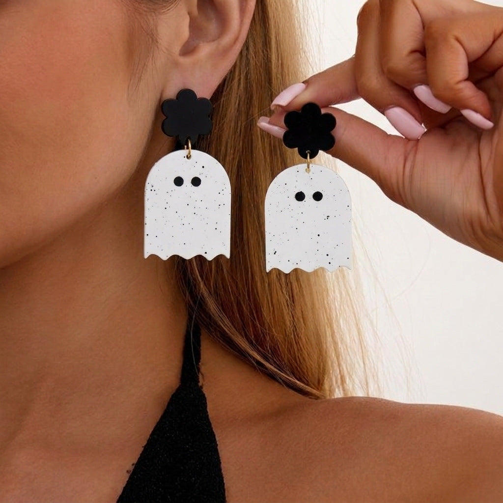 Ghost Skeleton Dangle Earrings — earrings, view 8