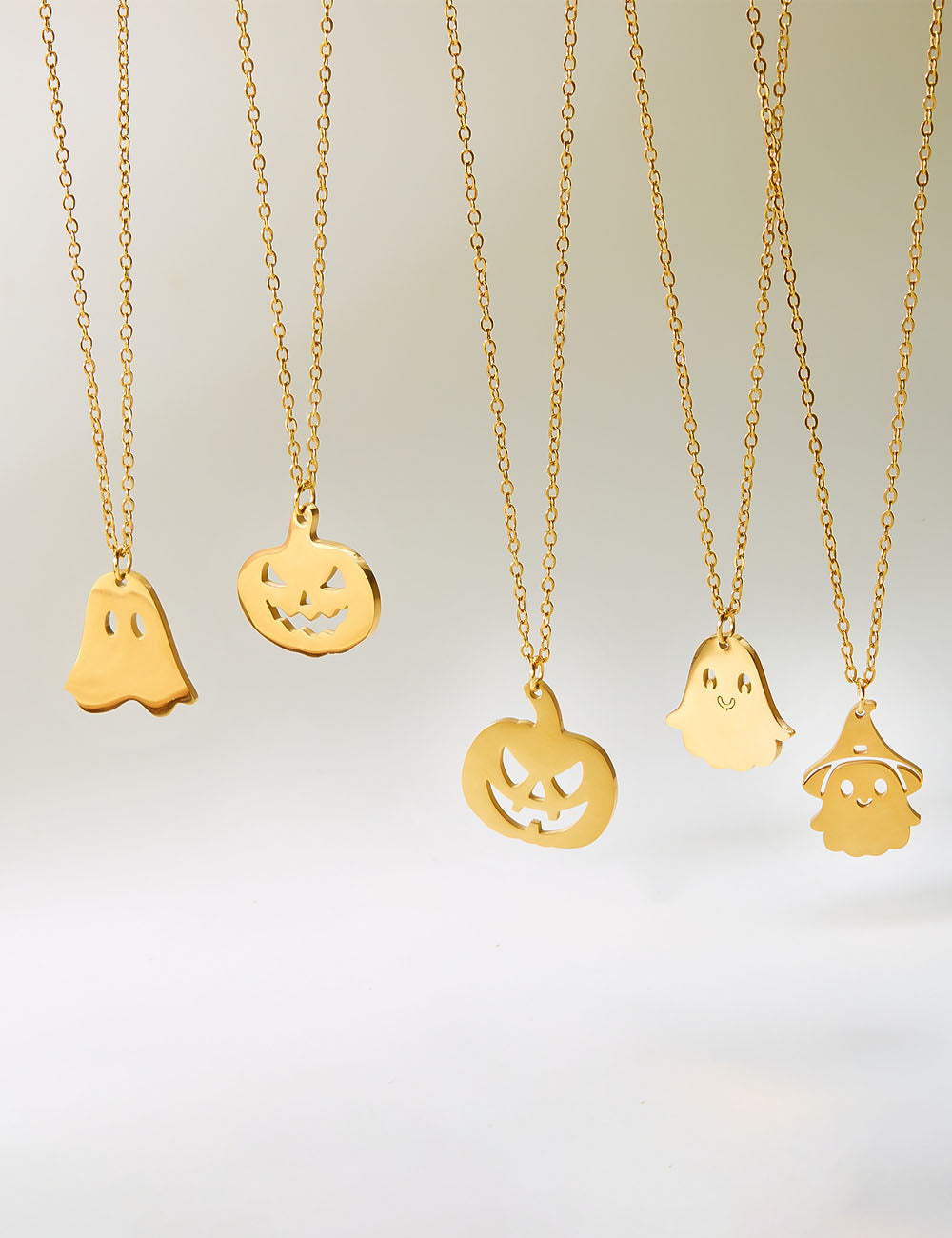 Ghost Pumpkin Pendant Necklace — necklace