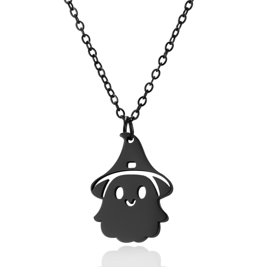 Ghost Pumpkin Pendant Necklace — necklace, view 19