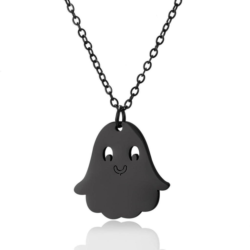 Ghost Pumpkin Pendant Necklace — necklace, view 20