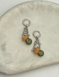 Chunky Stone Circle Earrings — silver earrings