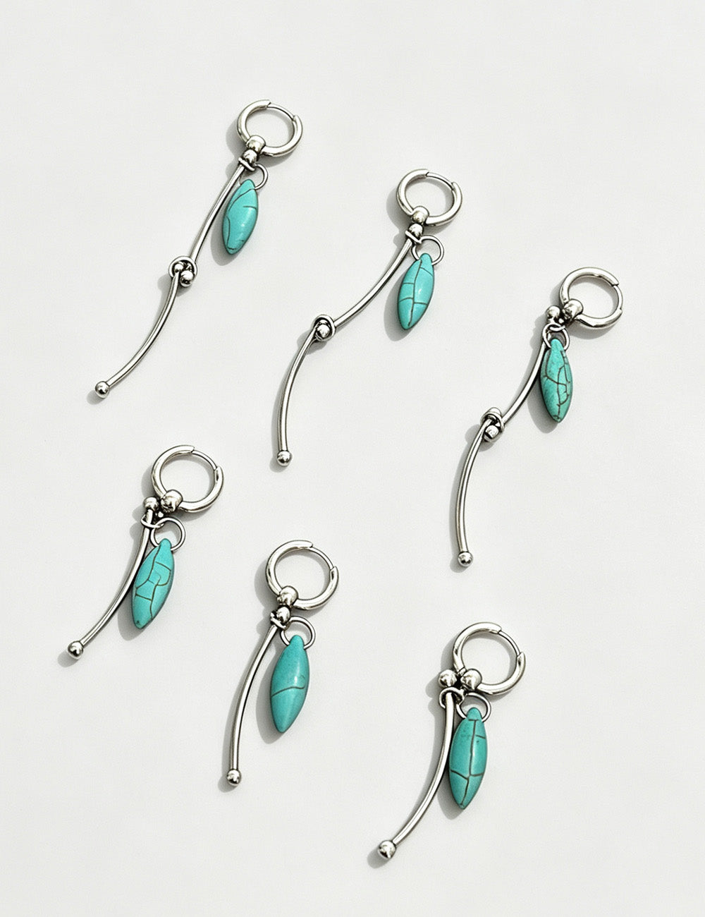 Turquoise Teardrop Hoop Earrings — earrings