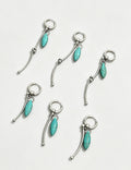 Turquoise Teardrop Hoop Earrings — earrings