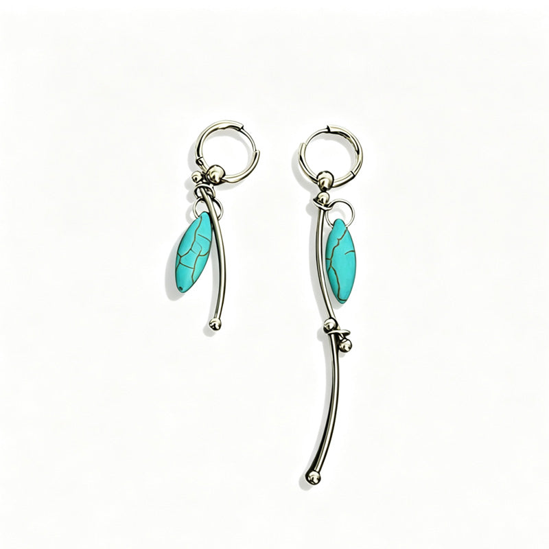 Turquoise Teardrop Hoop Earrings — earrings, view 5