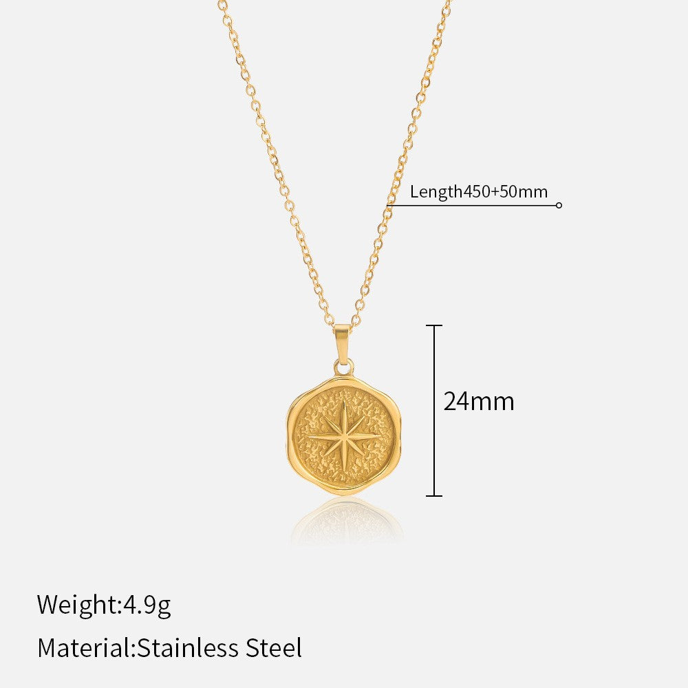 Gold Moon Pendant Choker — necklace, view 3