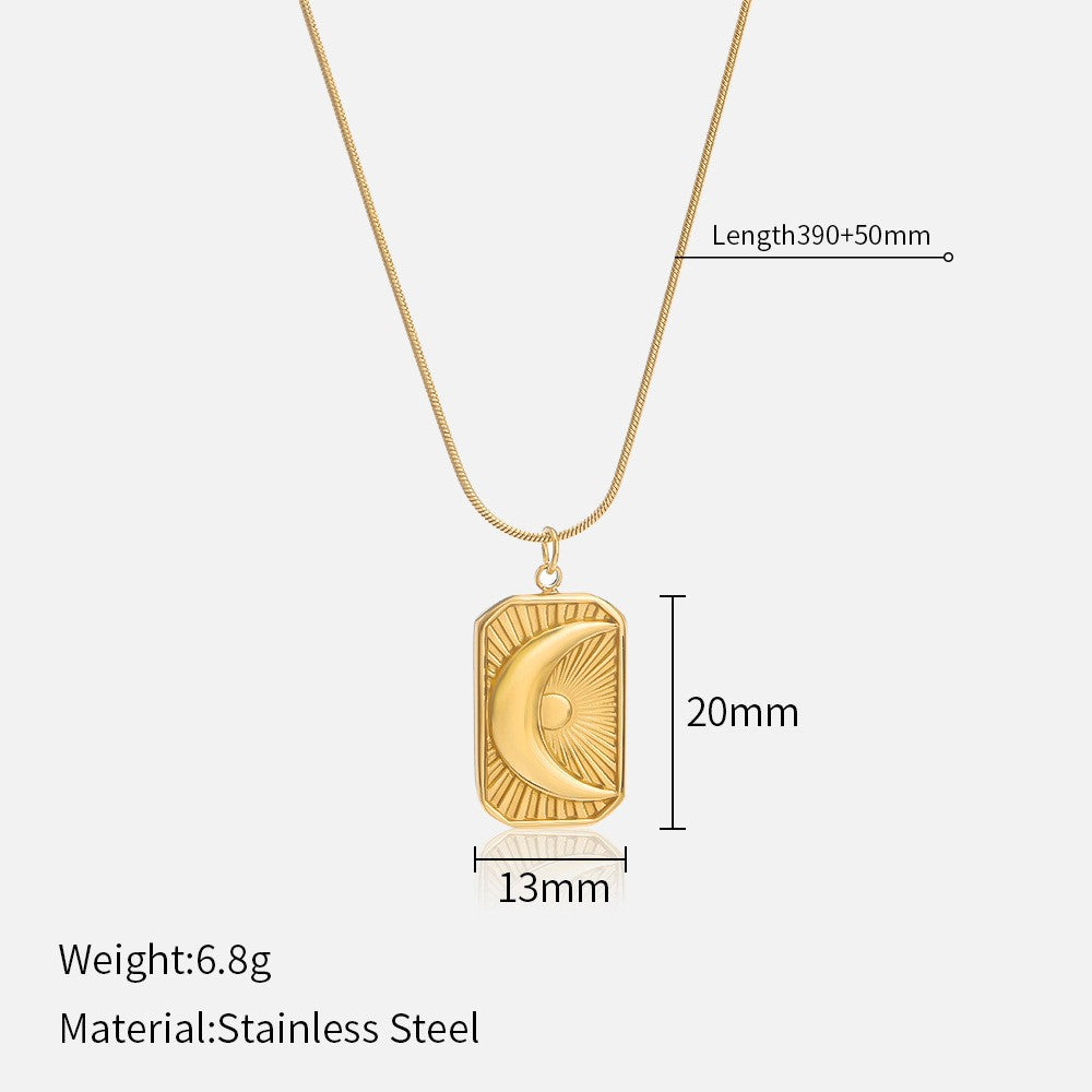 Gold Moon Pendant Choker — necklace, view 5
