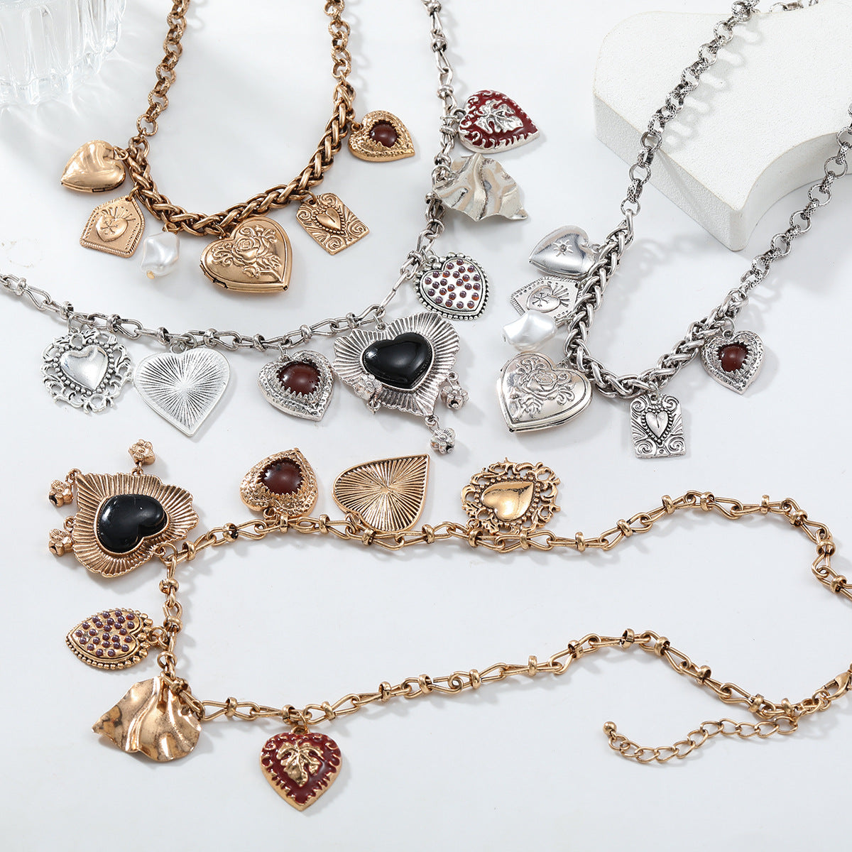 Heart Tassel Pendant Necklace — necklace, view 2