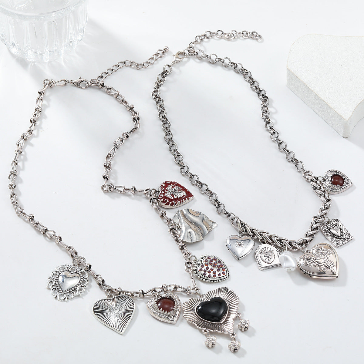 Heart Tassel Pendant Necklace — necklace, view 4