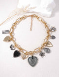 Layered Heart Tassel Necklace — necklace
