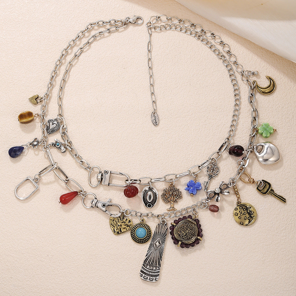 Polished Double-Layer Pendant Necklace — necklace, view 4