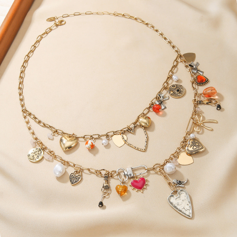 Polished Double-Layer Pendant Necklace — necklace, view 6