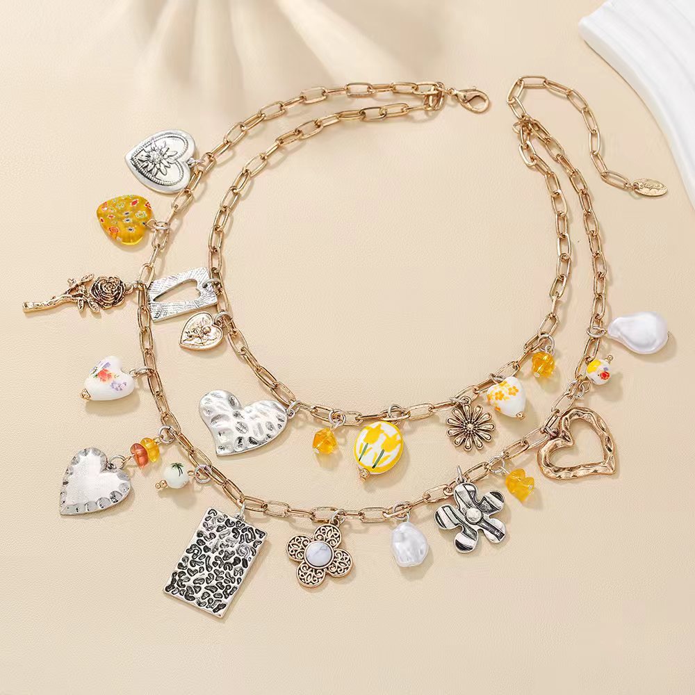 Polished Double-Layer Pendant Necklace — necklace, view 8