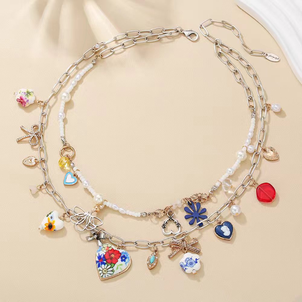 Polished Double-Layer Pendant Necklace — necklace, view 10