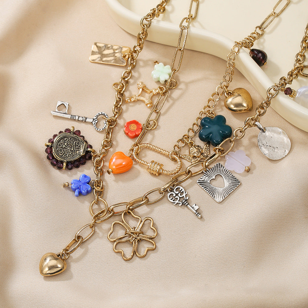 Polished Double-Layer Pendant Necklace — necklace, view 12