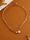 Lock Pendant Choker Necklace — gold necklace