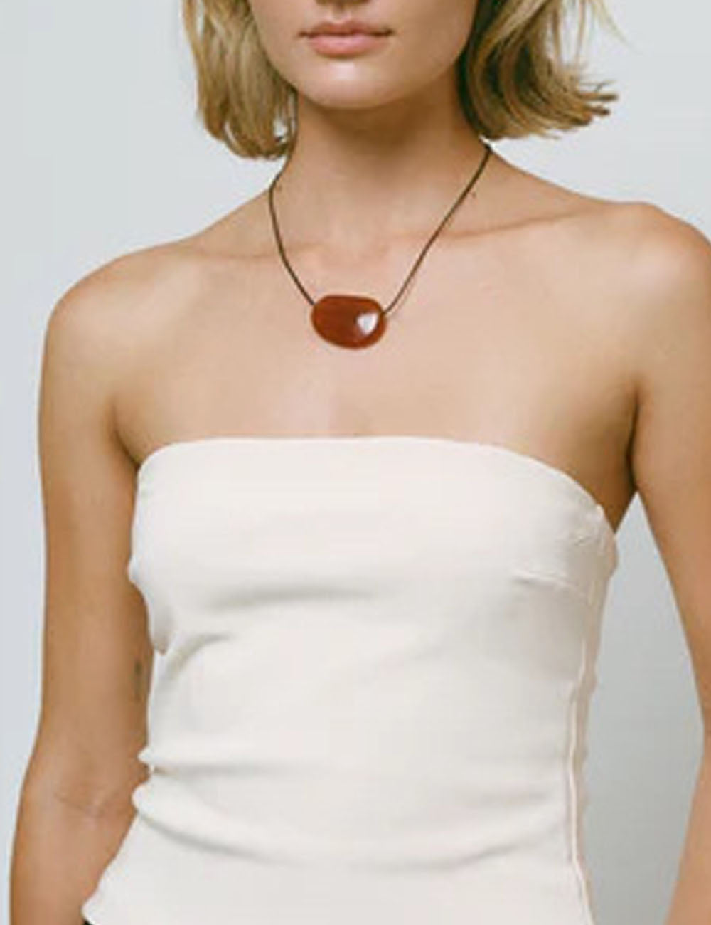 Polished Crystal Pendant Necklace — black necklace