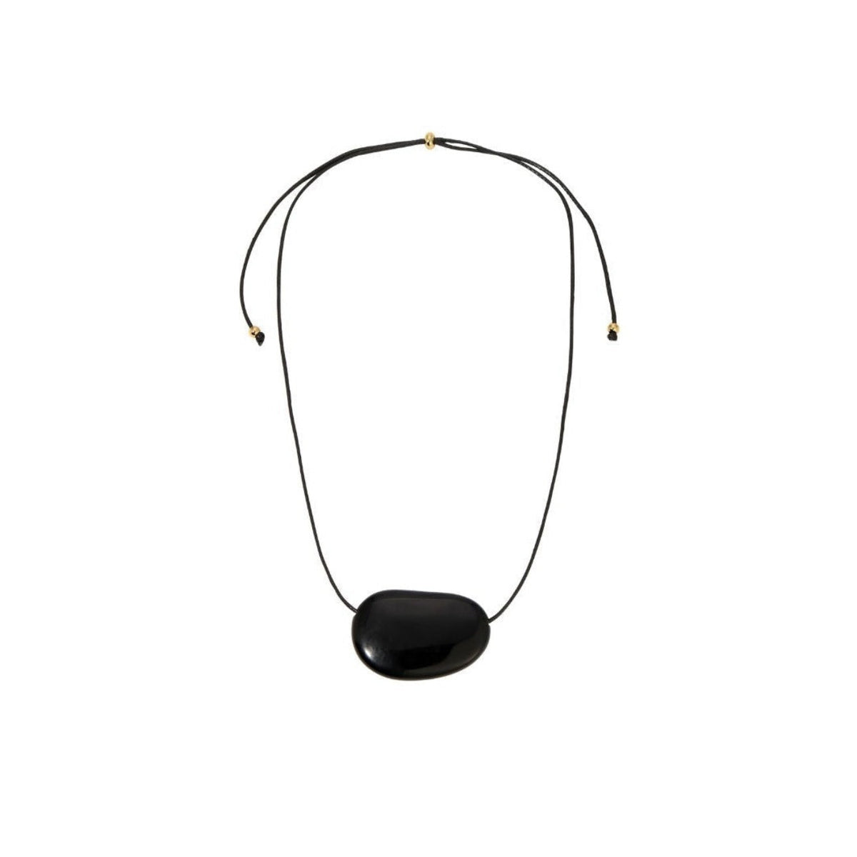 Polished Crystal Pendant Necklace — black necklace, view 5