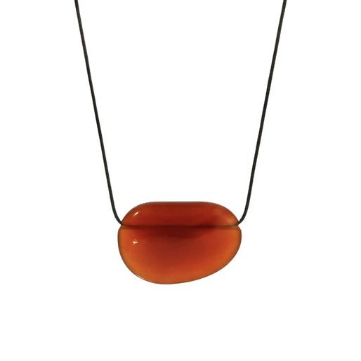 Polished Crystal Pendant Necklace — black necklace, view 6