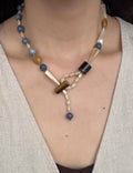 Blue Stone Y-Shaped Necklace — blue necklace