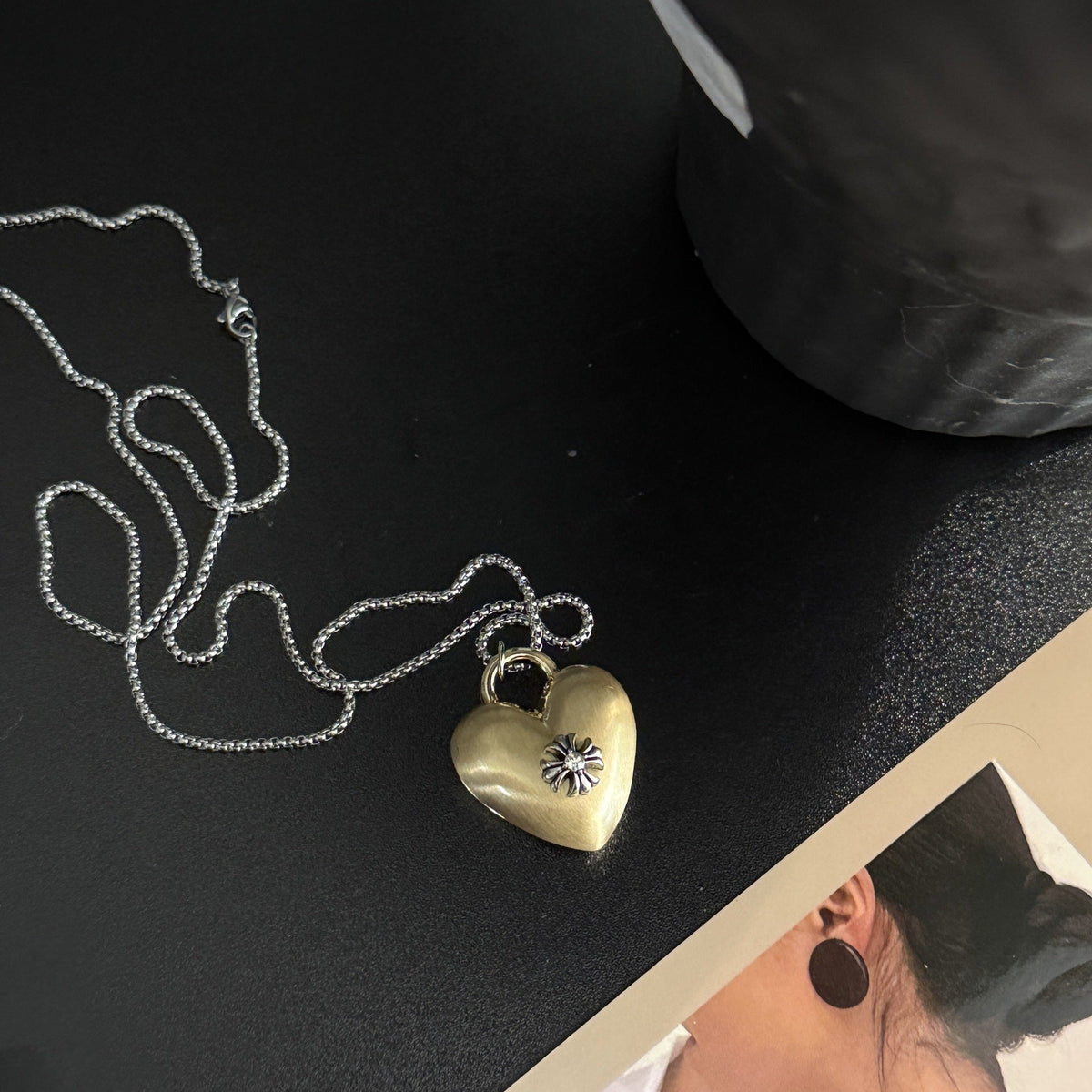Heart Cross Pendant Necklace — necklace, view 5