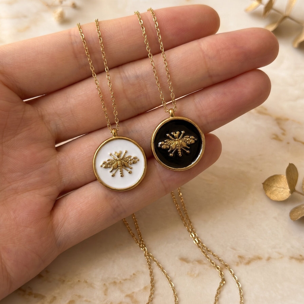 Disc Bee Pendant Choker — necklace, view 3