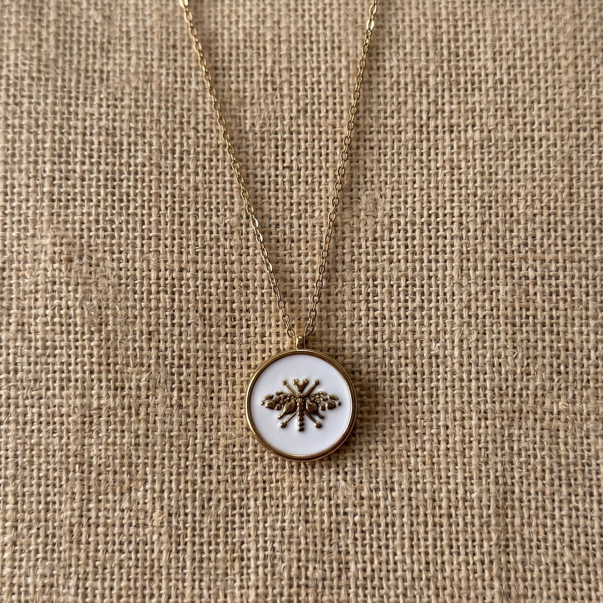 Disc Bee Pendant Choker — necklace, view 5