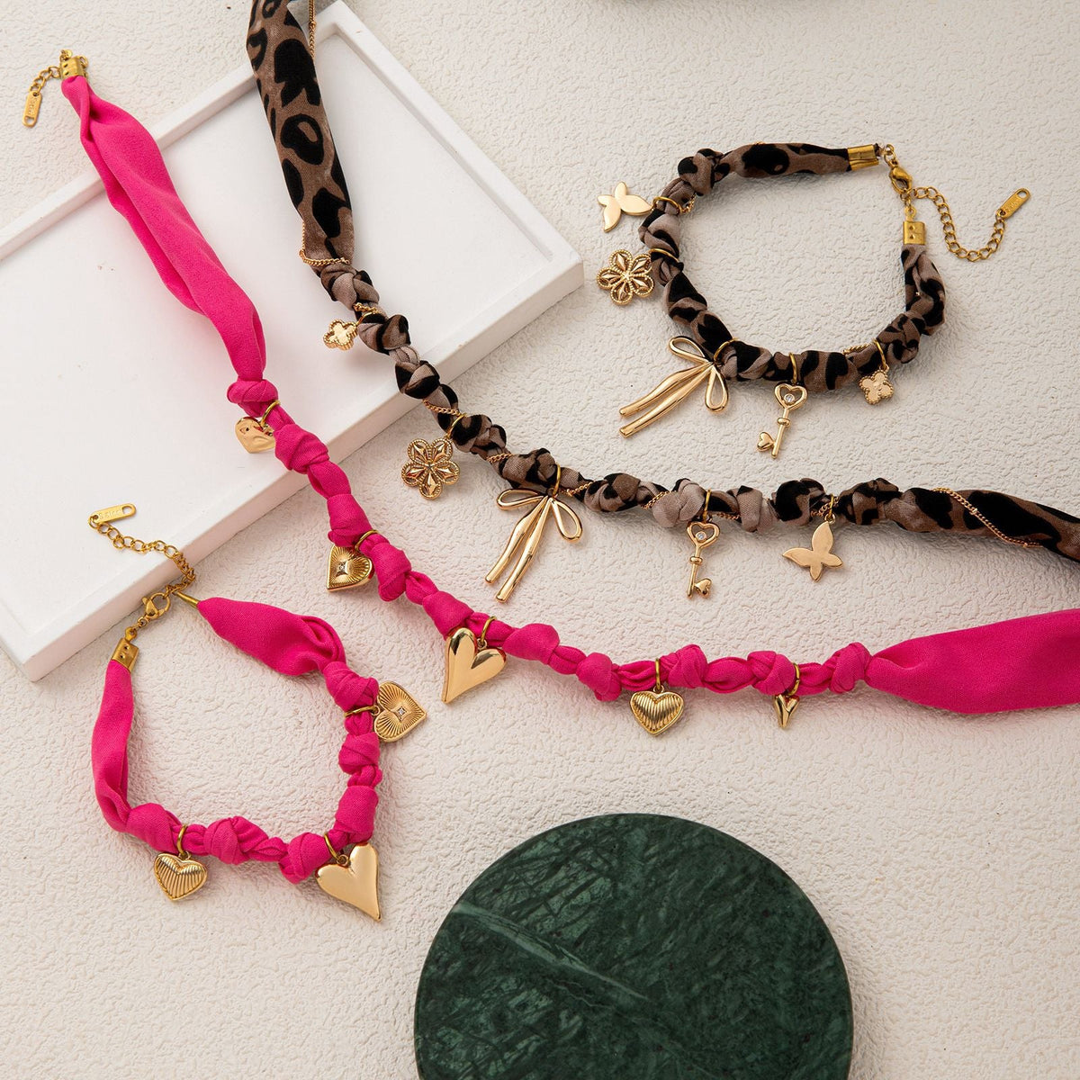 Bowknot Pendant Necklace — rose necklace, view 2