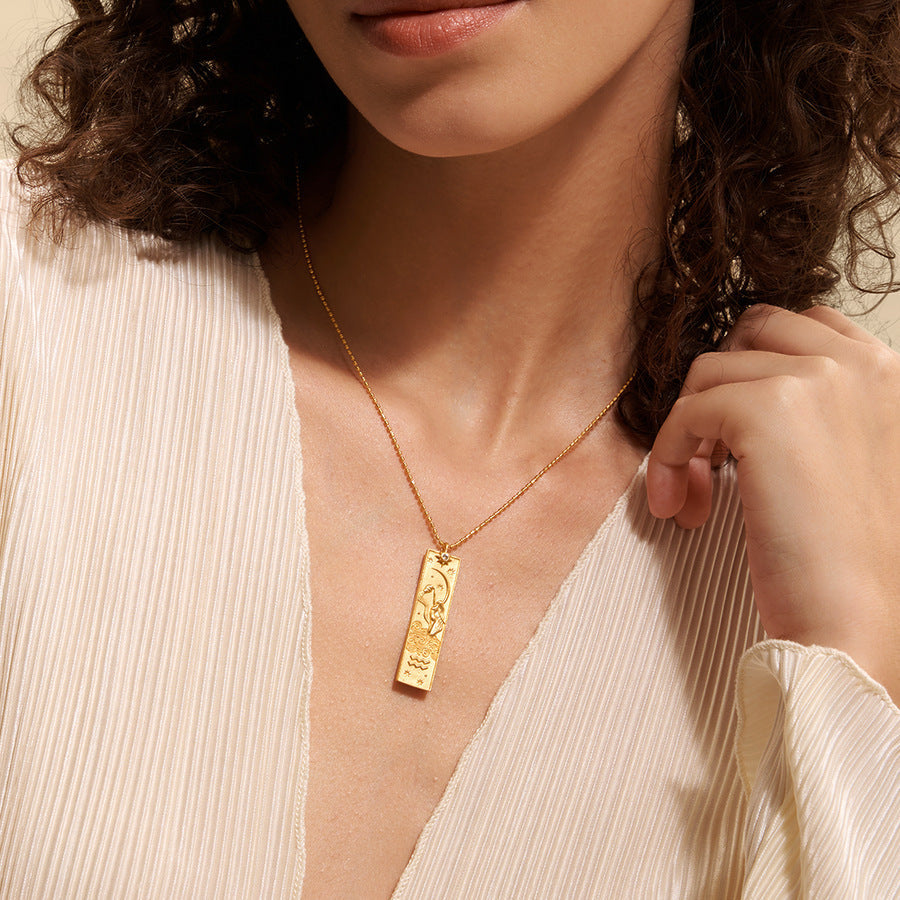 Constellation Rhinestone Pendant Necklace — necklace, view 3
