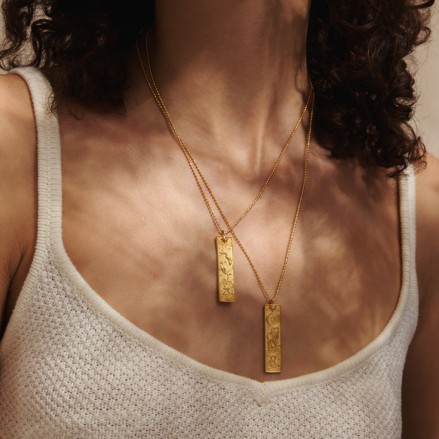 Constellation Rhinestone Pendant Necklace — necklace, view 4