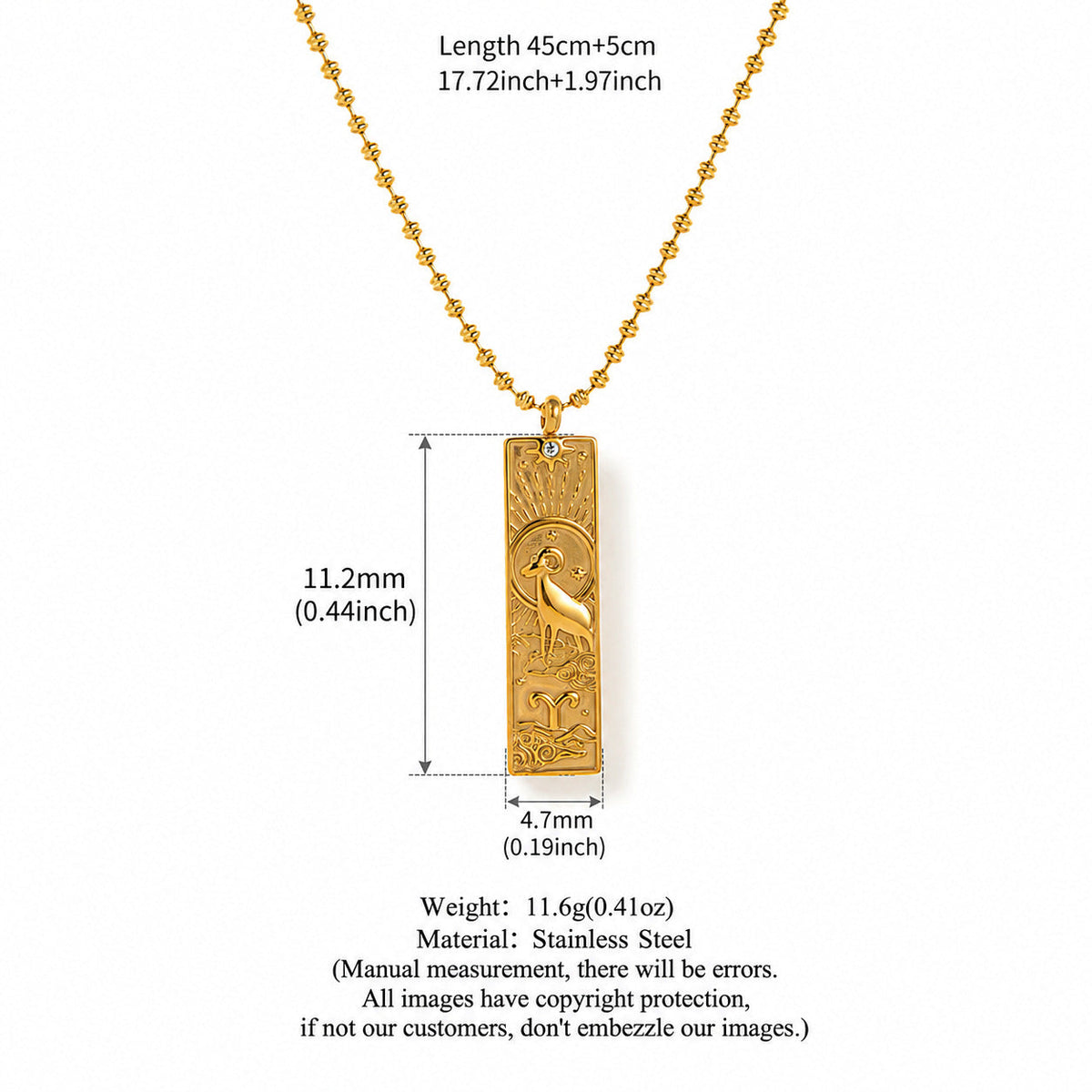 Constellation Rhinestone Pendant Necklace — necklace, view 5