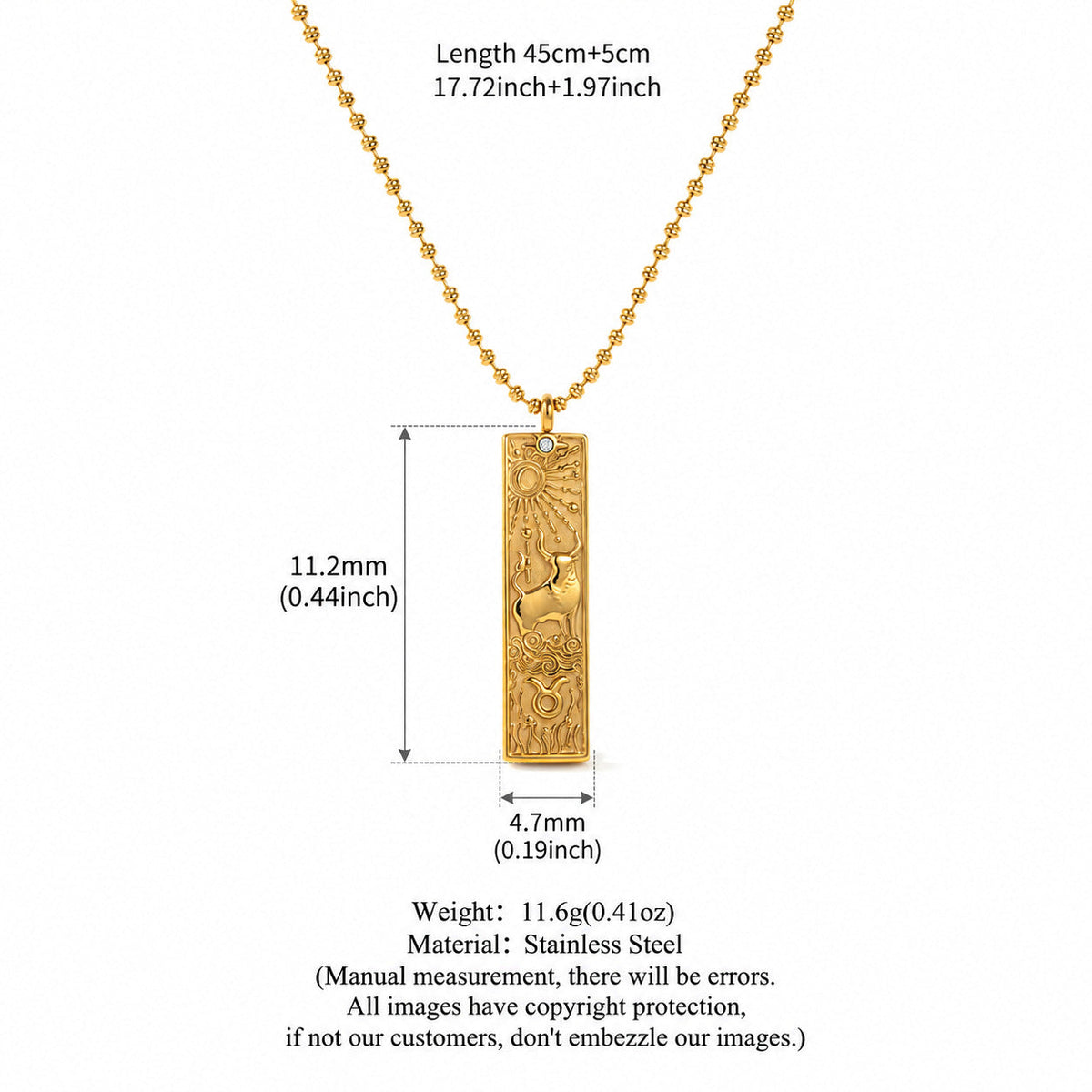 Constellation Rhinestone Pendant Necklace — necklace, view 6