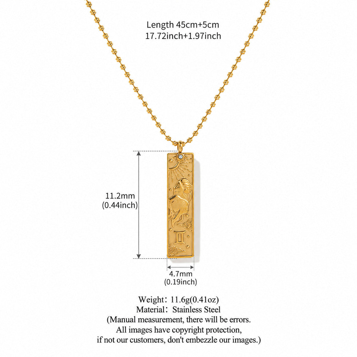 Constellation Rhinestone Pendant Necklace — necklace, view 7