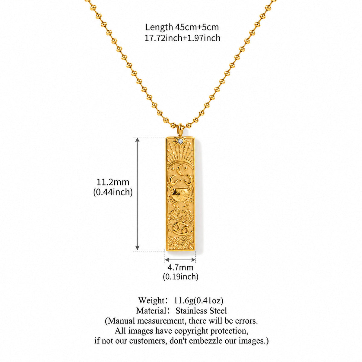 Constellation Rhinestone Pendant Necklace — necklace, view 8
