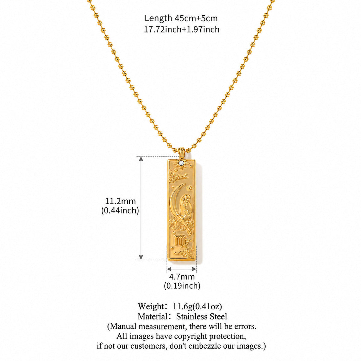 Constellation Rhinestone Pendant Necklace — necklace, view 10