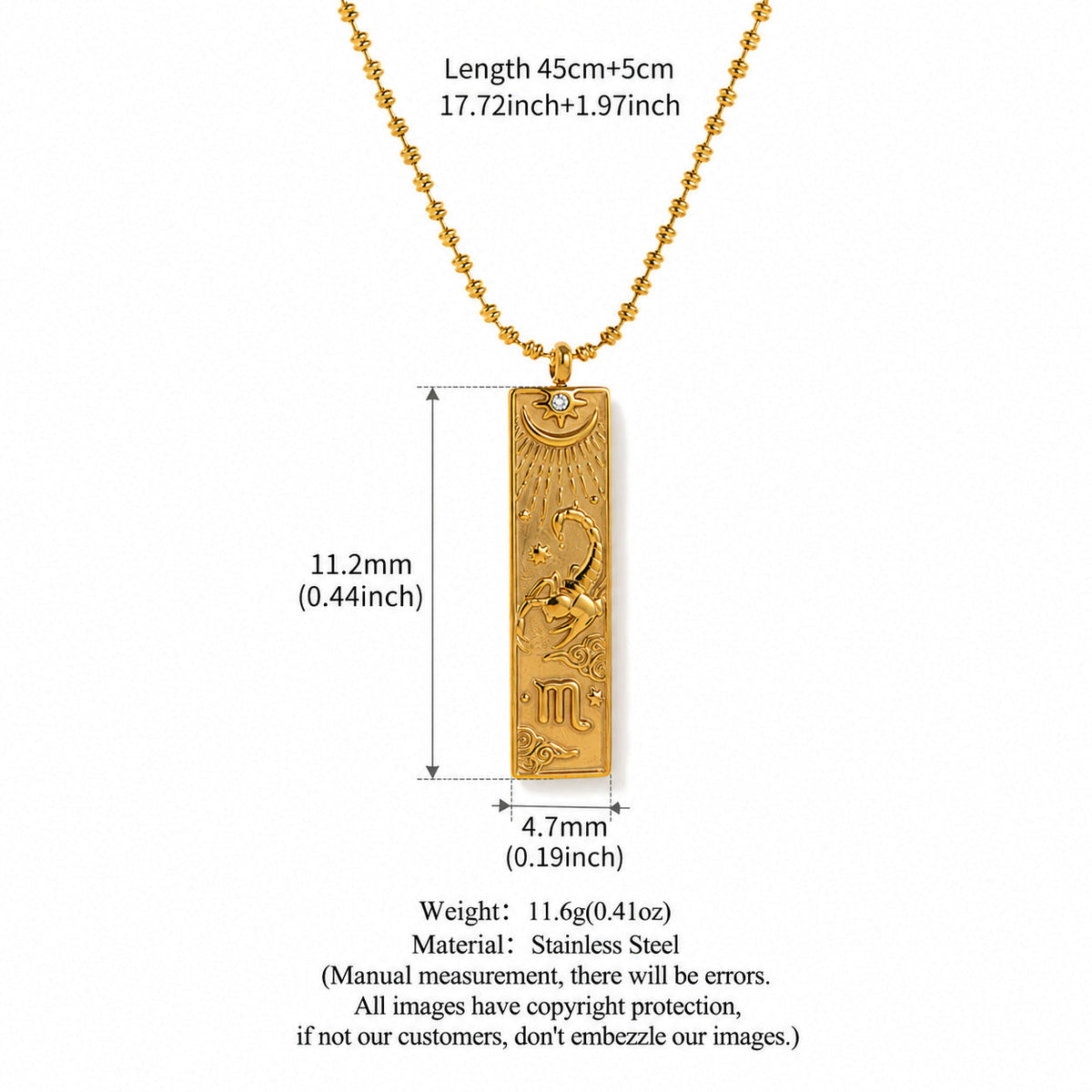 Constellation Rhinestone Pendant Necklace — necklace, view 12