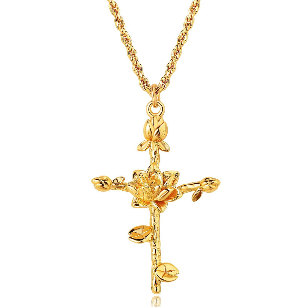 Lotus Pendant Choker Necklace — necklace, view 2