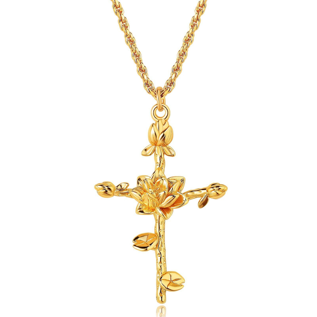 Lotus Pendant Choker Necklace — necklace, view 2