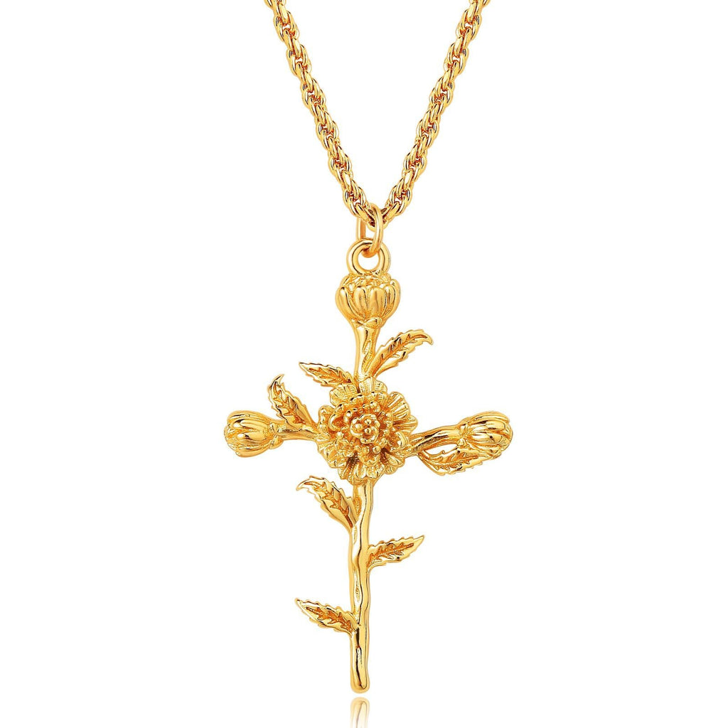 Lotus Pendant Choker Necklace — necklace, view 3