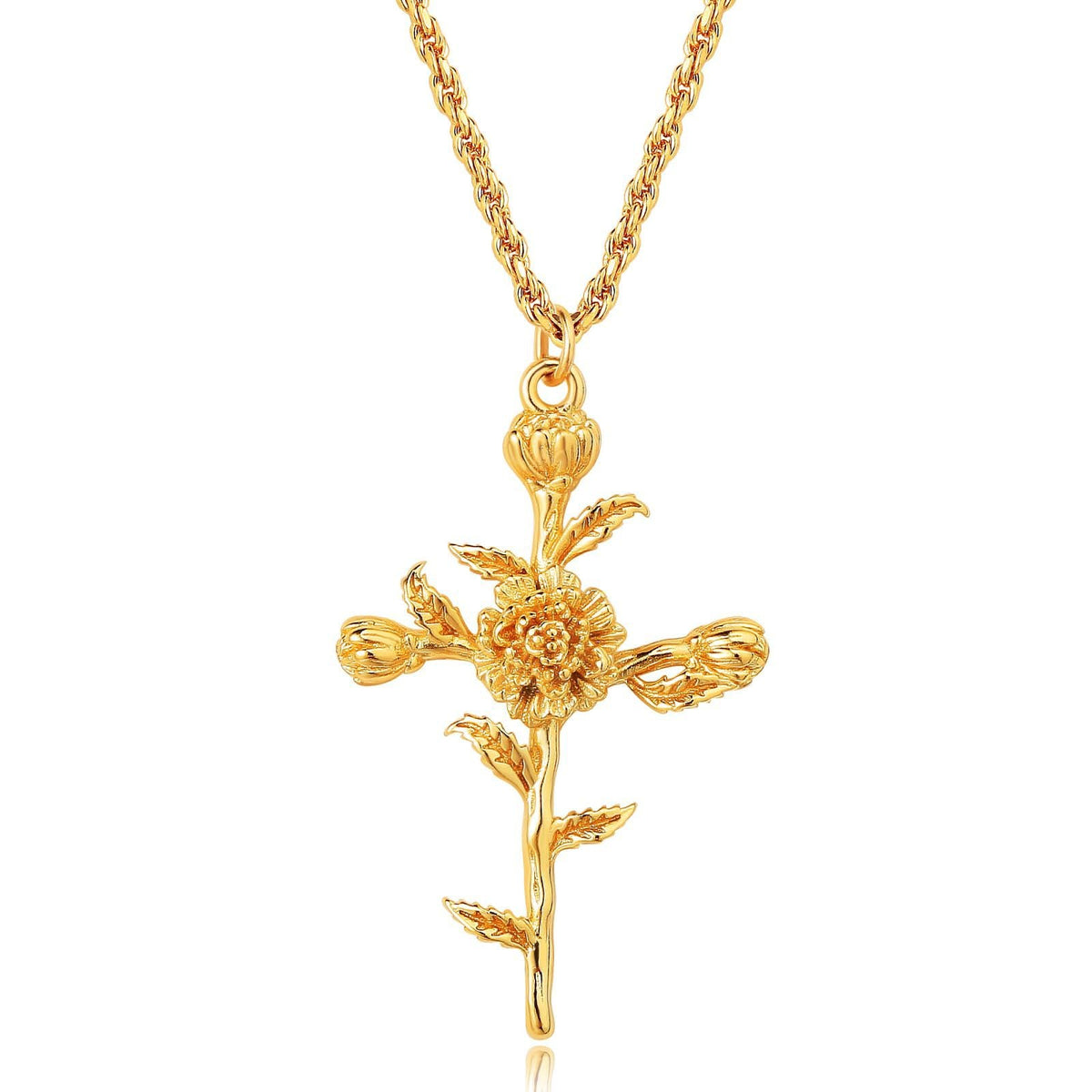 Lotus Pendant Choker Necklace — necklace, view 3