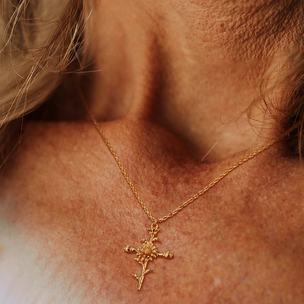 Lotus Pendant Choker Necklace — necklace, view 4