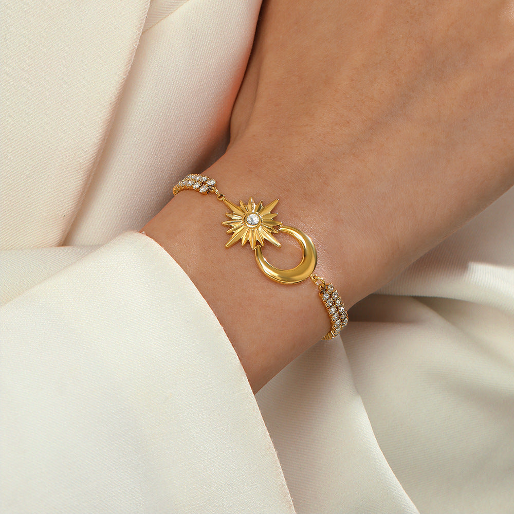 Heart Floral Tassel Bracelet — bracelet, view 3